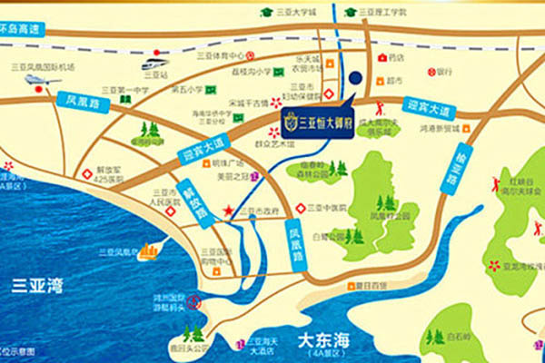 三亚恒大御府交通图