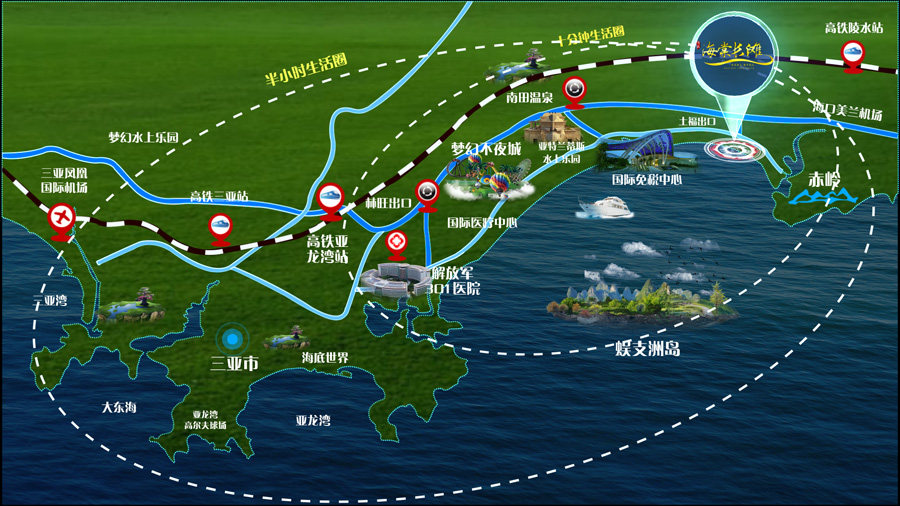 清凤海棠长滩-交通图
